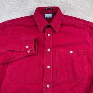 Vintage Fieldmaster Shirt Mens Large Red Chamois‎ Flannel Hunting Made in USA